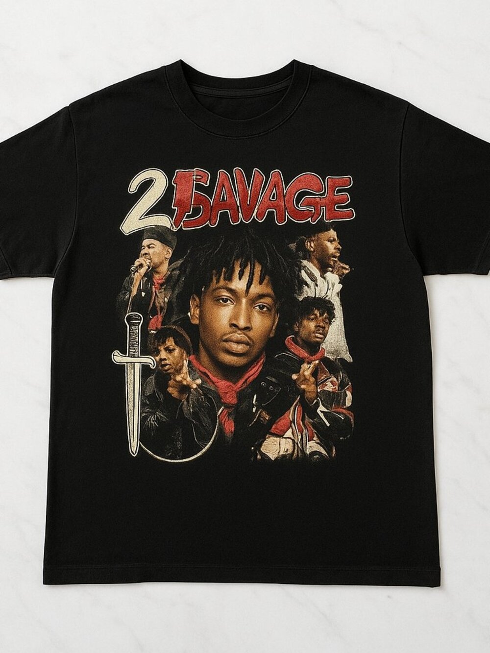 2 Savage Hip Hop Graphic T-Shirt, Vintage Rap Inspired Black Unisex Tee